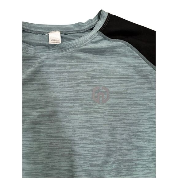 Neleus Dry Fit Logo Muscle Mens Shirt, size 2XL, Green and Black, Long Sleeves - Picture 1 of 5